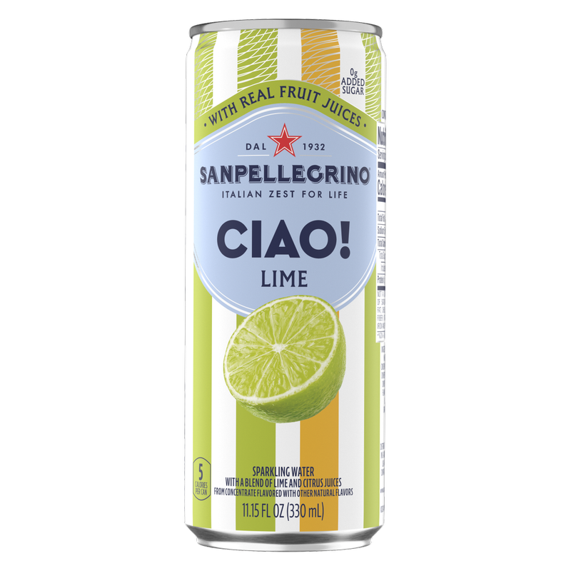 San Pellegrino Ciao! Lime Sparkling Water 6pk 330mL Can