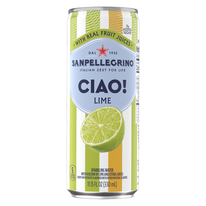 San Pellegrino Ciao! Lime Sparkling Water 6pk 330mL Can