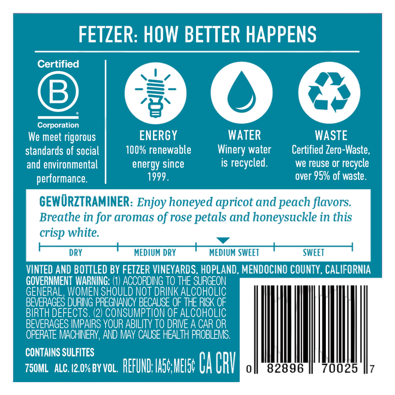 Fetzer Gewurtztraminer 750ml