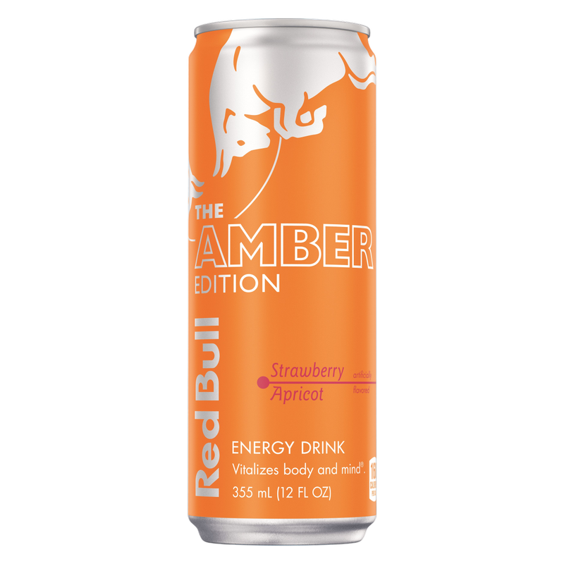 Red Bull Energy Drink The Amber Edition Strawberry Apricot 12oz Can