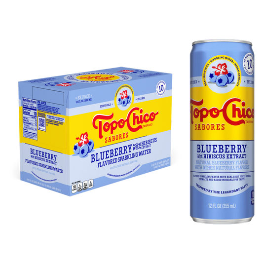 Topo Chico Sabores Blueberry with Hibiscus Extract Flavored Sparkling Water 8pk 12oz Can