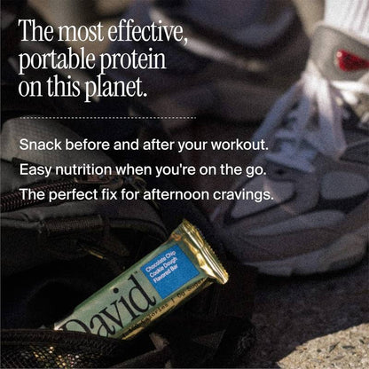 David Chocolate Chip Cookie Dough Protein Bar Case 12ct