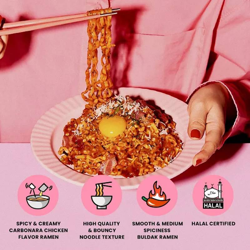 Buldak Samyang Spicy Chicken Carbonara Ramen, 5ct.