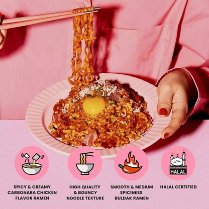 Buldak Samyang Spicy Chicken Carbonara Ramen, 5ct.