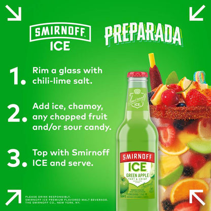 Smirnoff Ice Green Apple 6pk 11.2oz Btl 4.5% ABV