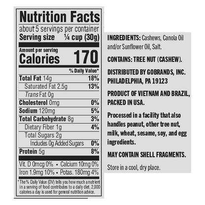 Basically Roasted & Salted Cashews 5oz