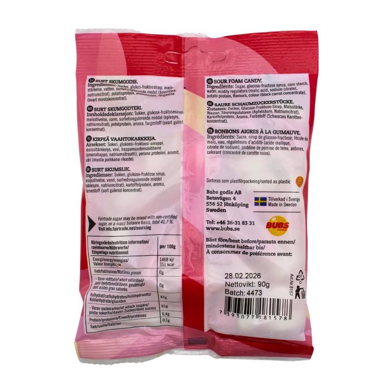 Bubs Godis: Sour Strawberry Vanilla Goody Ovals