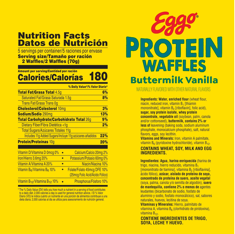 Kellogg's Eggo Protein Buttermilk Vanilla Waffles 12.3oz