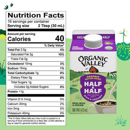 Organic Valley Half & Half 16oz