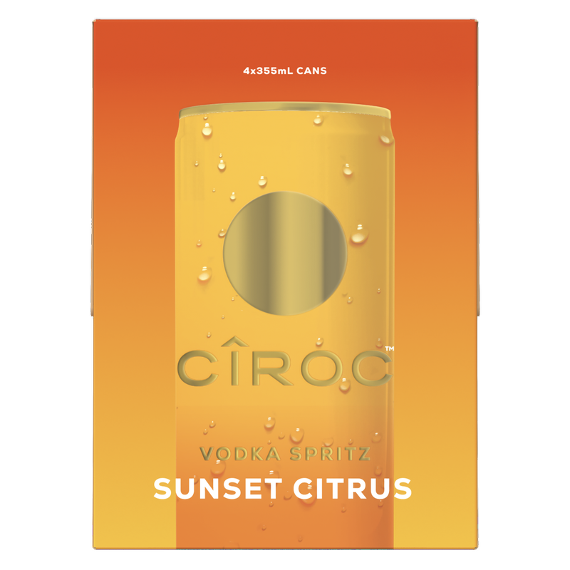 Ciroc Vodka Spritz Sunset Citrus 12oz 4pk 5% ABV