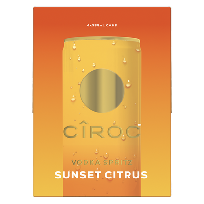 Ciroc Vodka Spritz Sunset Citrus 12oz 4pk 5% ABV