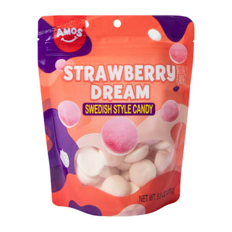 Amos Strawberry Dreams Swedish Gummy Candy, 9.5 oz