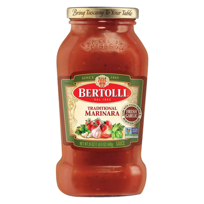Bertolli Traditional Marinara Sauce with Italian Herbs and Fresh Garlic Sauce, 24oz.