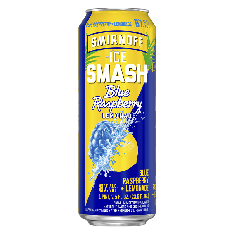 Smirnoff Smash Blue Raspberry & Lemonade 23.5oz Can