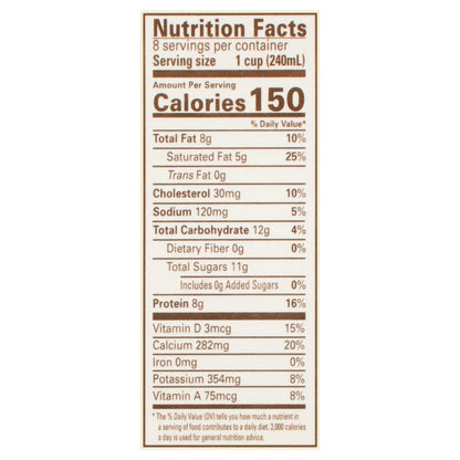 Organic Valley Whole Milk 1/2 Gallon CA