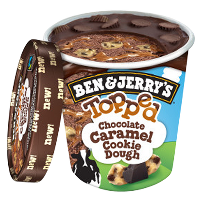 Ben & Jerry's Topped Chocolate Caramel Cookie Dough Ice Cream 15.2oz