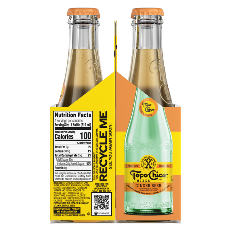 Topo Chico Mixer Ginger Beer 4pk 7.1oz Glass Bottle