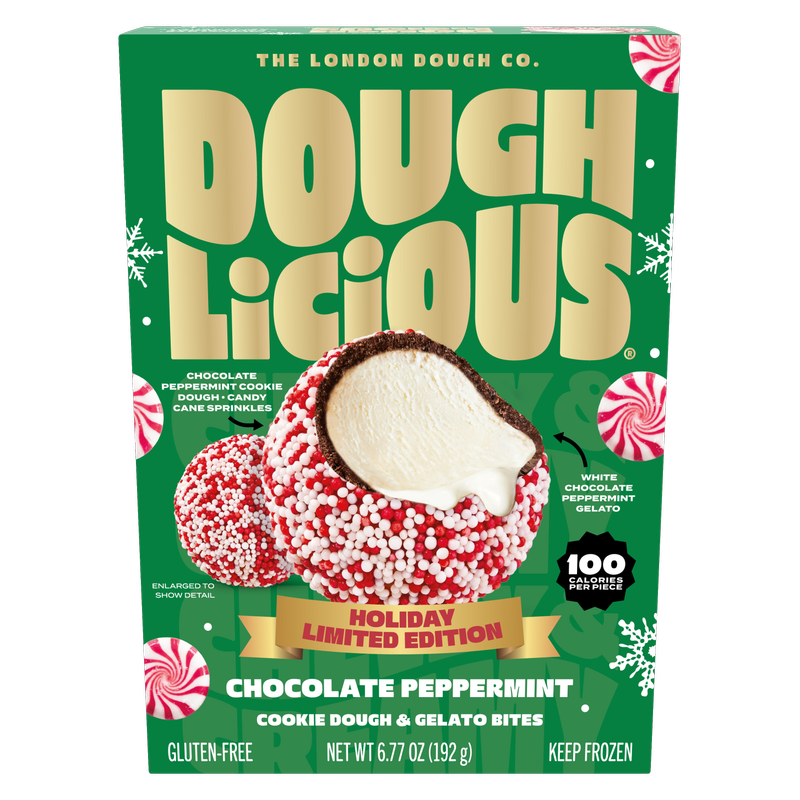 Doughlicious White Chocolate Peppermint Bark Cookie Dough & Gelato Bites 6ct