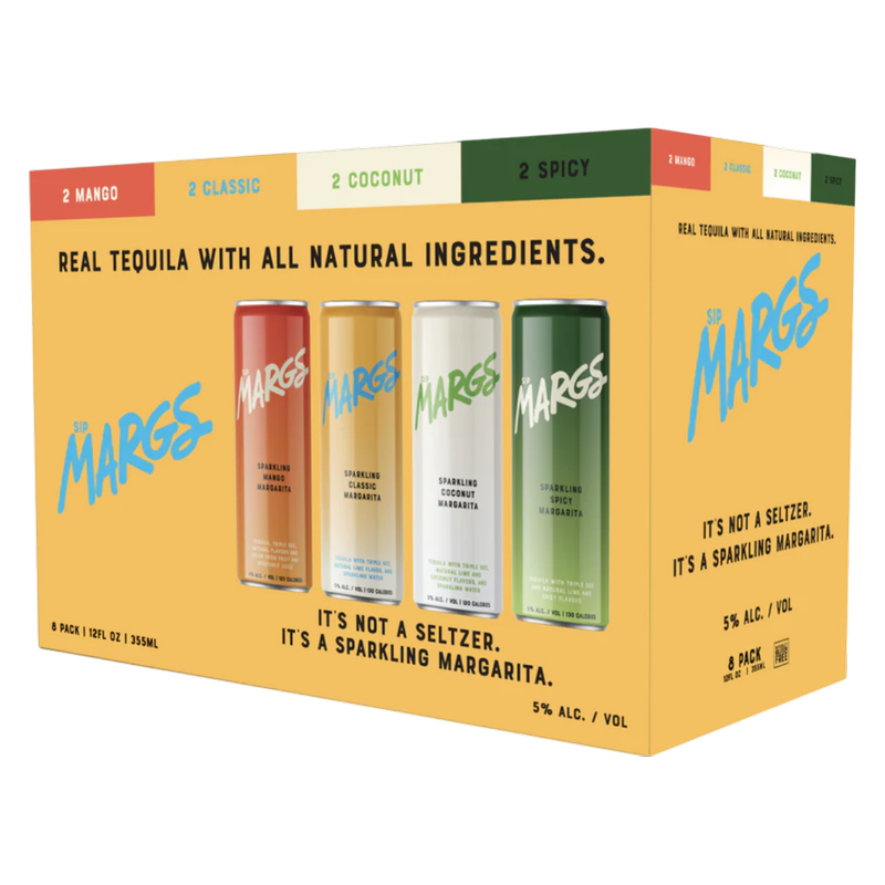 Sip MARGS Sparkling Margarita Variety Pack 8pk 12oz Can 5% ABV