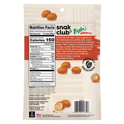 Snak Club Tajin Crunchy Peanuts, 4oz