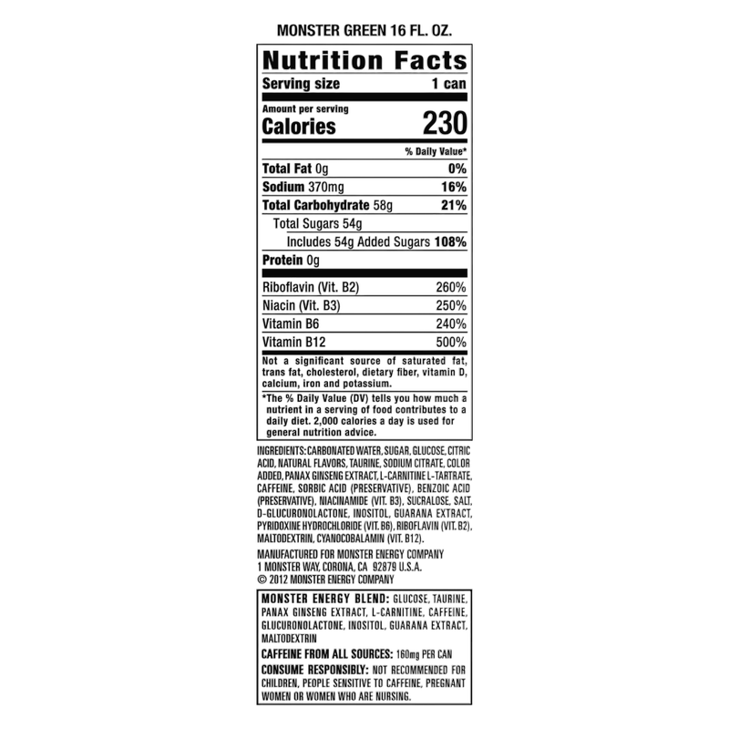 Monster Energy 16oz Can