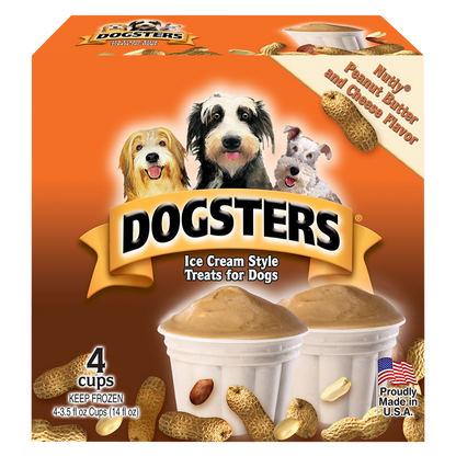 Dogsters Nutley Peanut Butter and Cheese Cups 4ct 3.5oz