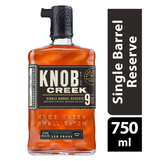 Knob Creek Single Barrel Bourbon Whiskey 750ml (120 Proof)