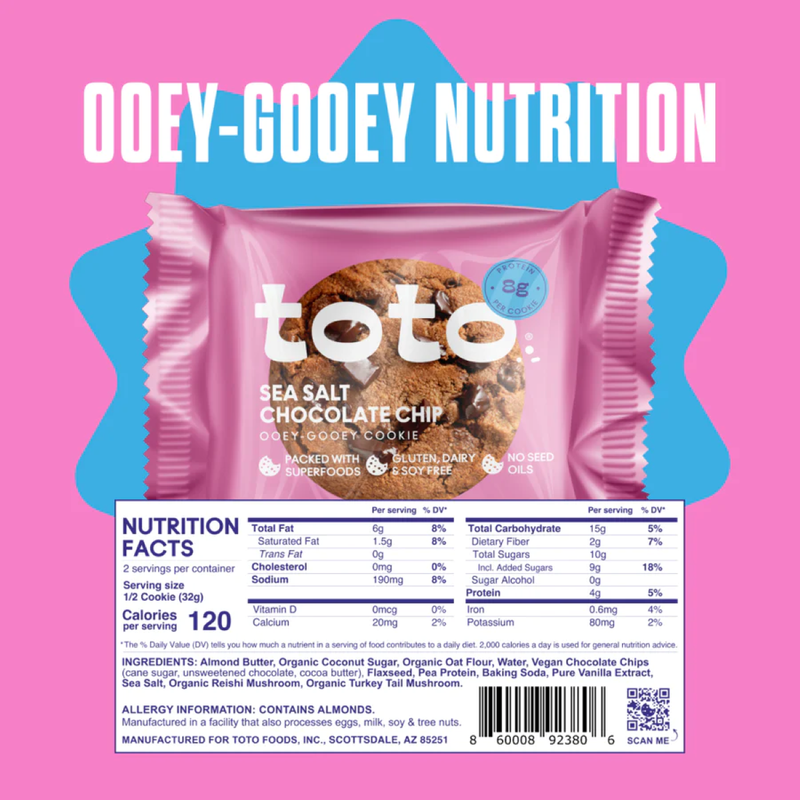Toto Sea Salt Chocolate Chip Cookie, 2.25 oz