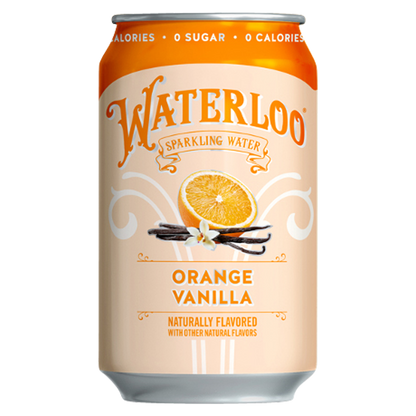 Waterloo Orange Vanilla Sparkling Water 12pk 12oz Can