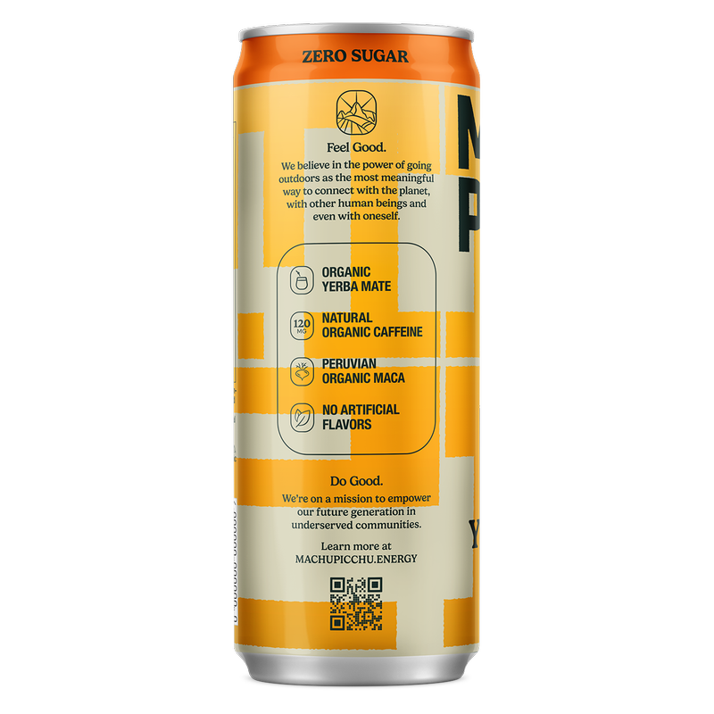 Machu Picchu Ocean Citrus Energy Organic Yerba Mate Zero Sugar 12oz Can