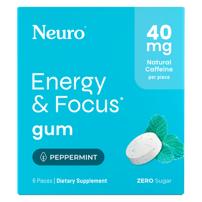 Neuro Gum Energy and Focus Peppermint Flavor, 6 ct