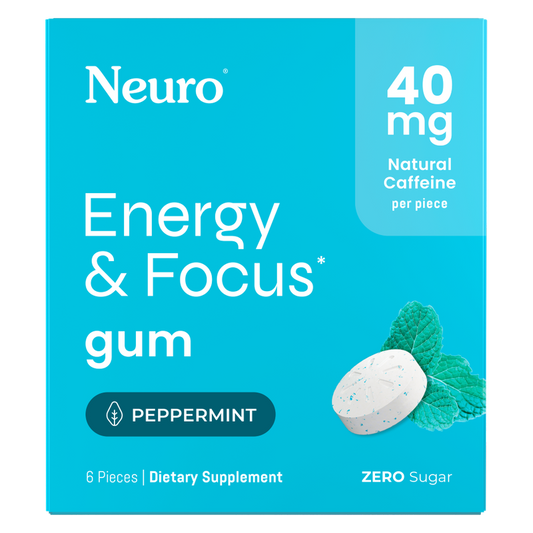 Neuro Gum Energy and Focus Peppermint Flavor, 6 ct