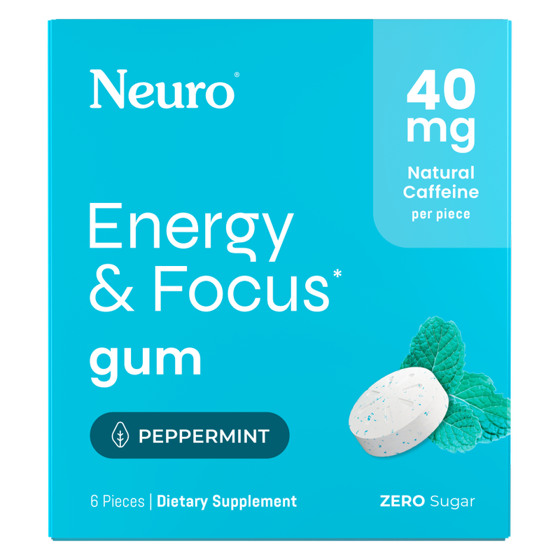 Neuro Gum Energy and Focus Peppermint Flavor, 6 ct