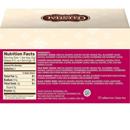 Celestial Seasonings Fruit Tea Sampler 18ct Box