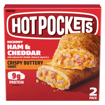 Hot Pockets Frozen Crispy Buttery Crust Hickory Ham & Cheddar 2ct 9oz
