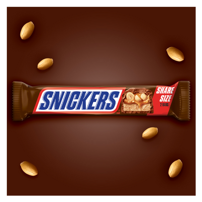 SNICKERS Original Milk Chocolate Candy Bar, Share Size, 3.29 oz