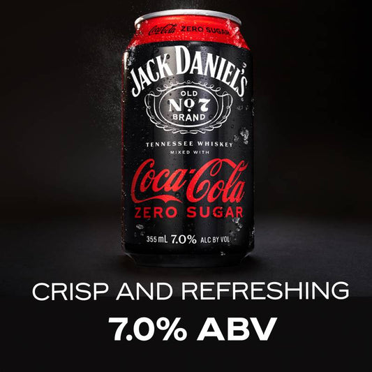 Jack Daniel's & Coke Zero 4pk 355ml Can 7% ABV