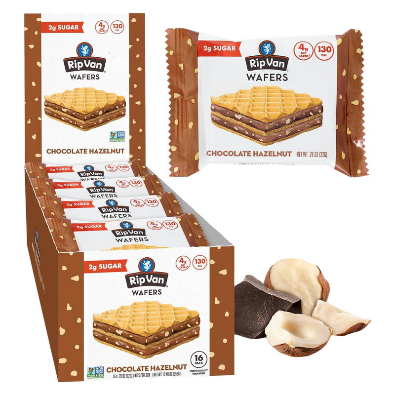Rip Van Chocolate Hazelnut Wafer Cookies, 0.78oz Case 16 CT