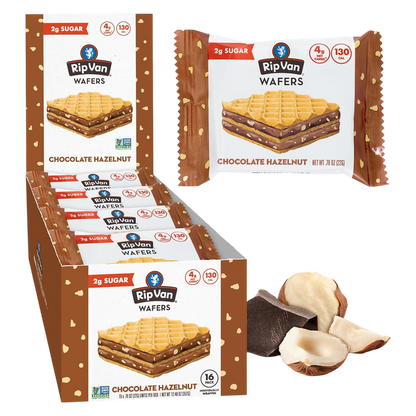 Rip Van Chocolate Hazelnut Wafer Cookies, 0.78oz Case 16 CT