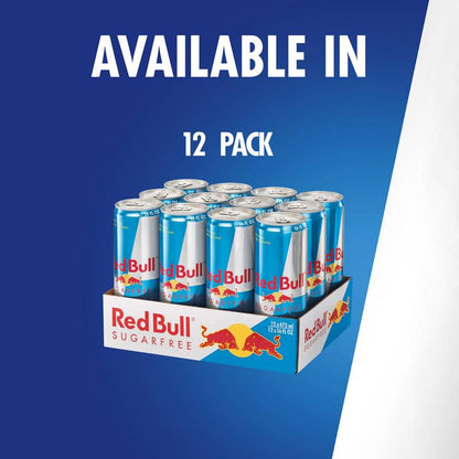 Red Bull Energy Drink Sugar Free 12pk 16oz Can- XL