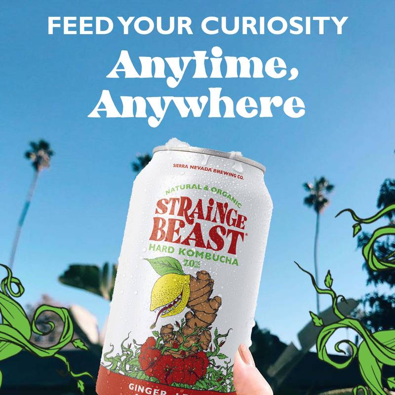 Strainge Beast Hard Kombucha Ginger Lemon Hibiscus 6pk 12oz Can