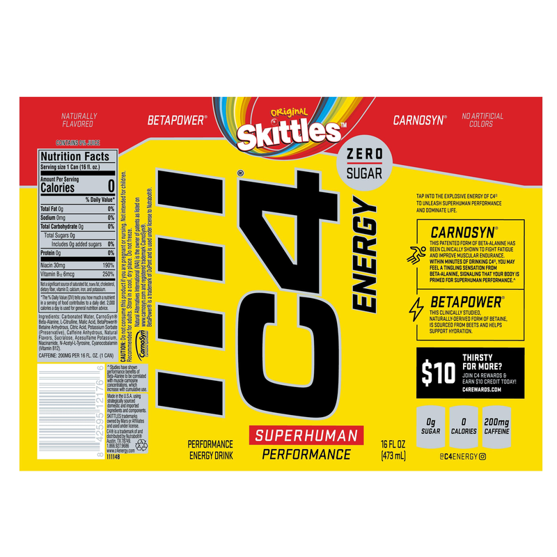 C4 Skittles 16oz Can