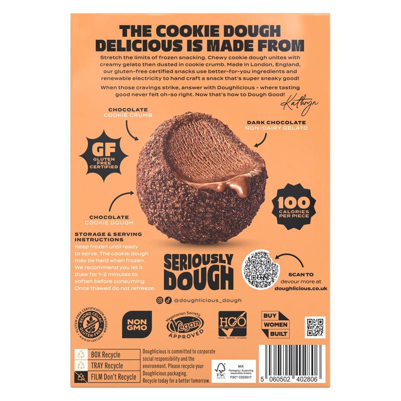 Doughlicious Chocolate Truffle Cookie Dough & Gelato Bites 6ct