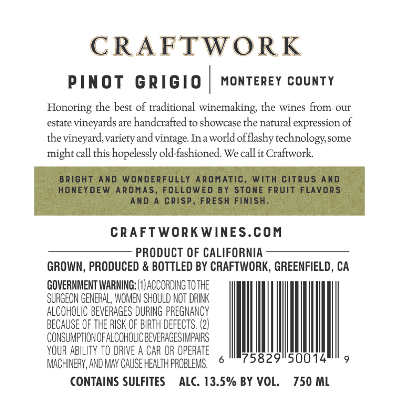 Craftwork Pinot Grigio 750ml