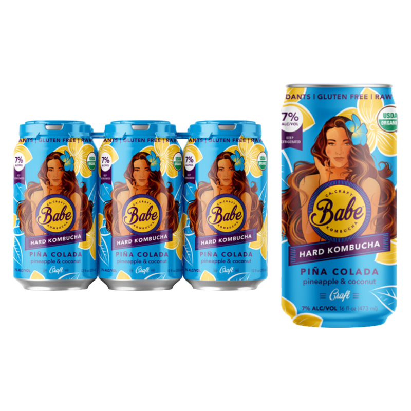 Babe Hard Kombucha Pina Colada (6PKC 12 OZ)