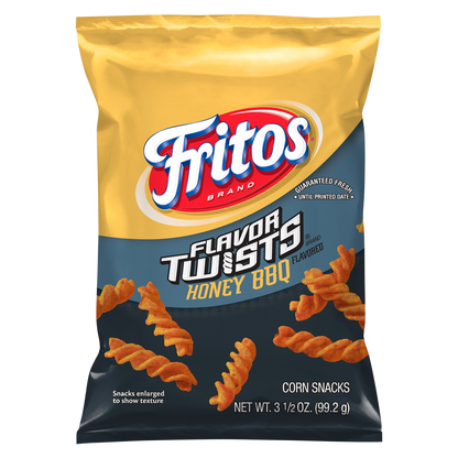 Fritos Flavor Twists Honey BBQ Corn Chips 3.5oz