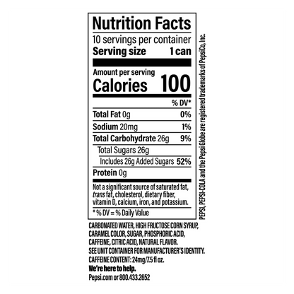 Pepsi 10pk 7.5oz Mini Can