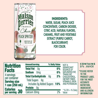 Maison Perrier Chic Peach Spritzer 4pk 8.45oz Can