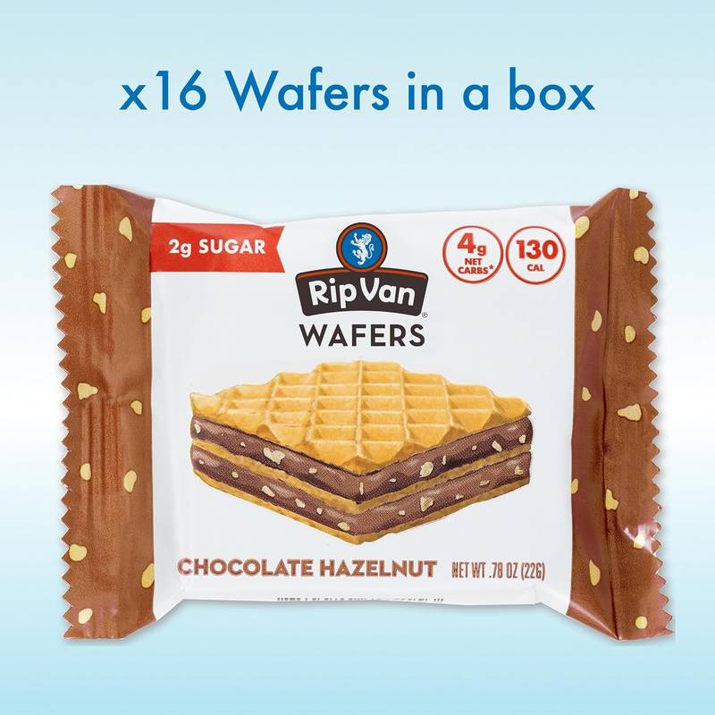 Rip Van Chocolate Hazelnut Wafer Cookies, 0.78oz Case 16 CT