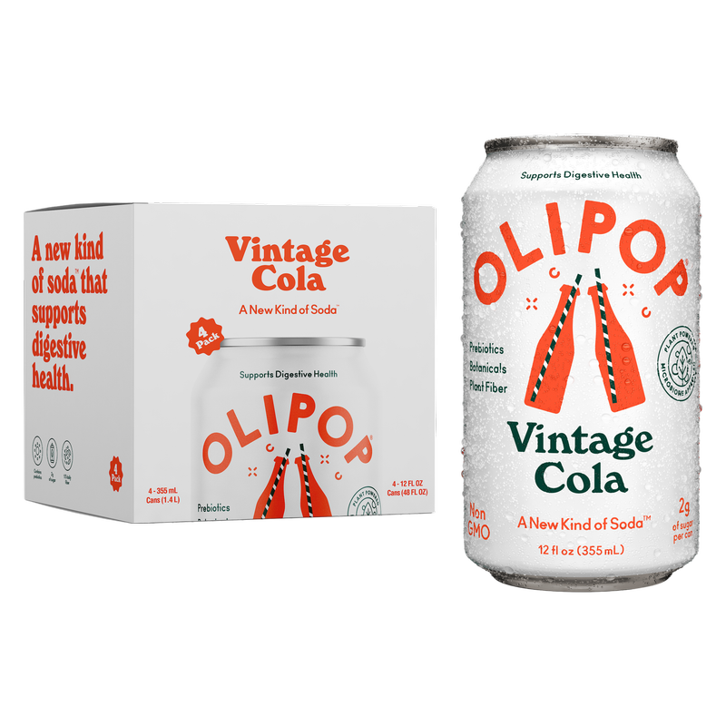 Olipop Vintage Cola 4pk 12oz Can- XL